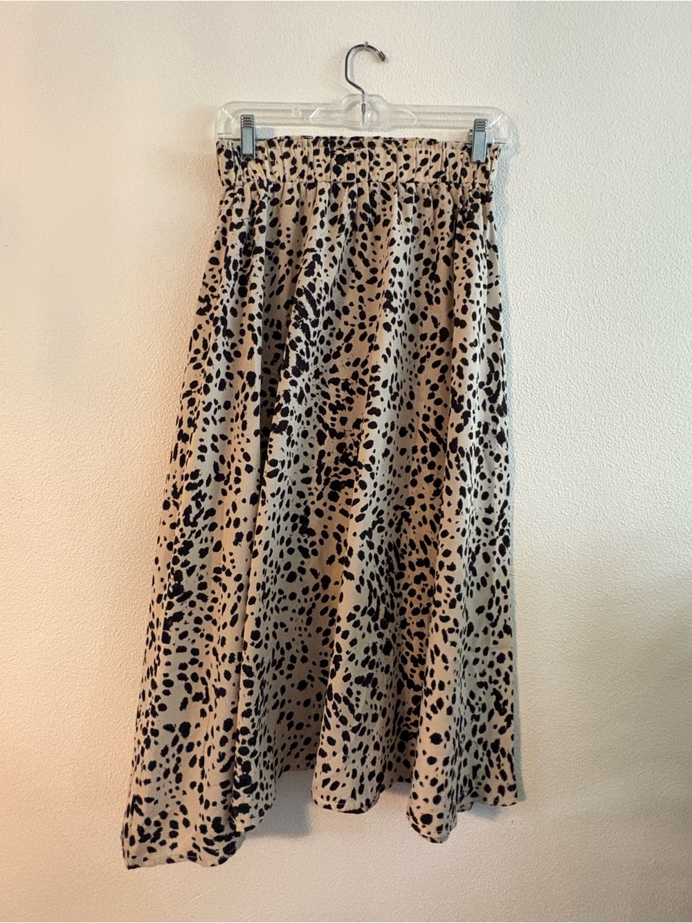 WSHEIN Beige and Black Animal Print Maxi Skirt